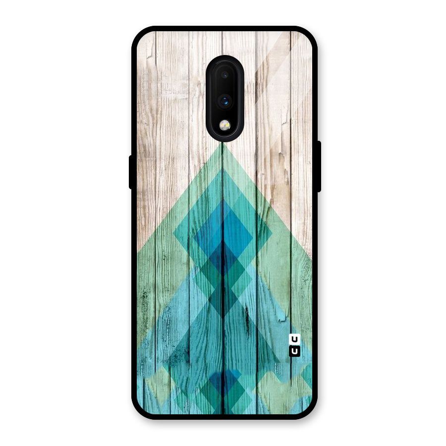 Abstract Green And Wood Glass Back Case for OnePlus 7