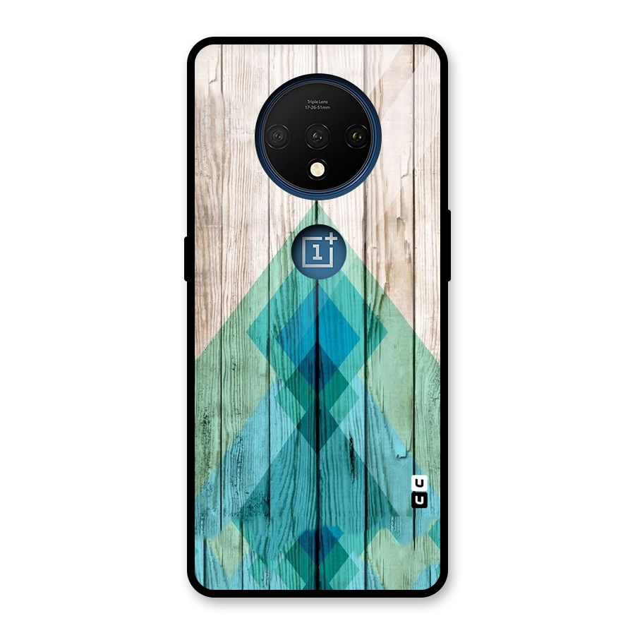 Abstract Green And Wood Glass Back Case for OnePlus 7T