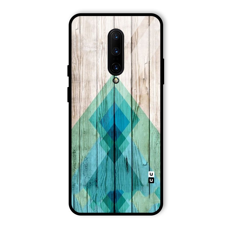 Abstract Green And Wood Glass Back Case for OnePlus 7 Pro