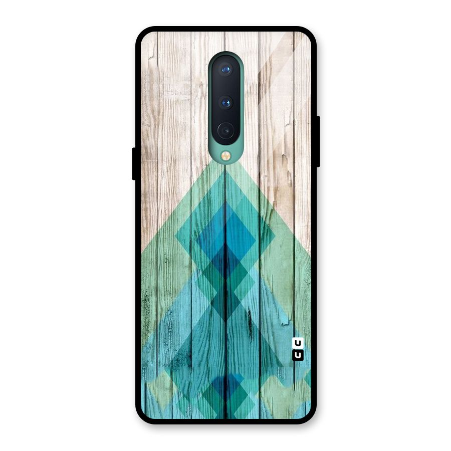 Abstract Green And Wood Glass Back Case for OnePlus 8