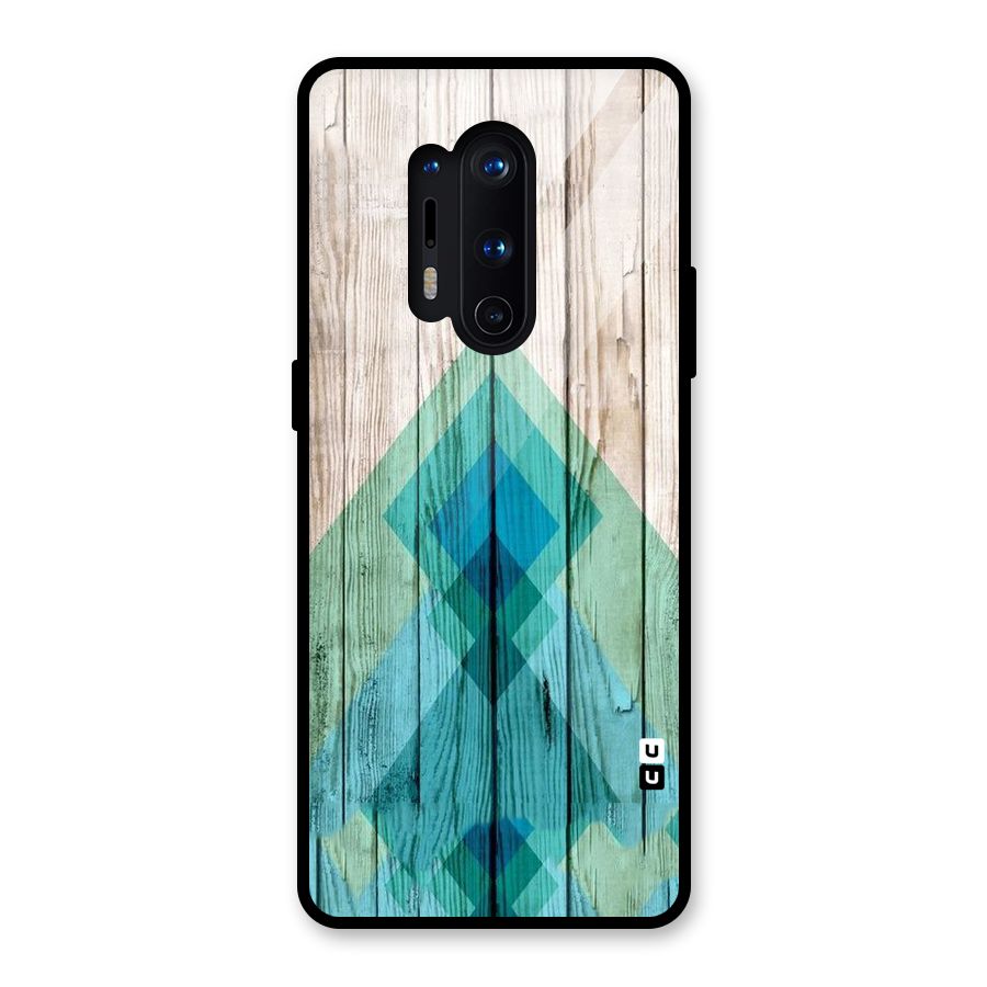 Abstract Green And Wood Glass Back Case for OnePlus 8 Pro