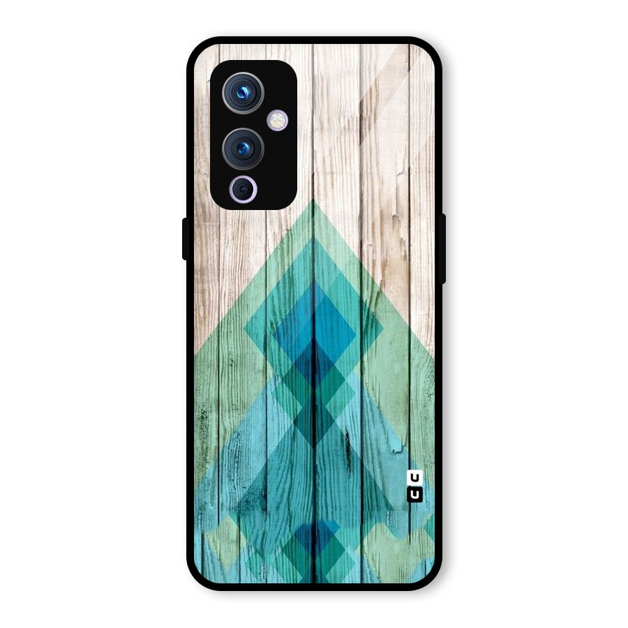 Abstract Green And Wood Glass Back Case for OnePlus 9