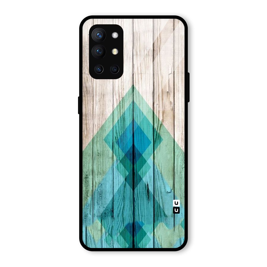 Abstract Green And Wood Glass Back Case for OnePlus 9R