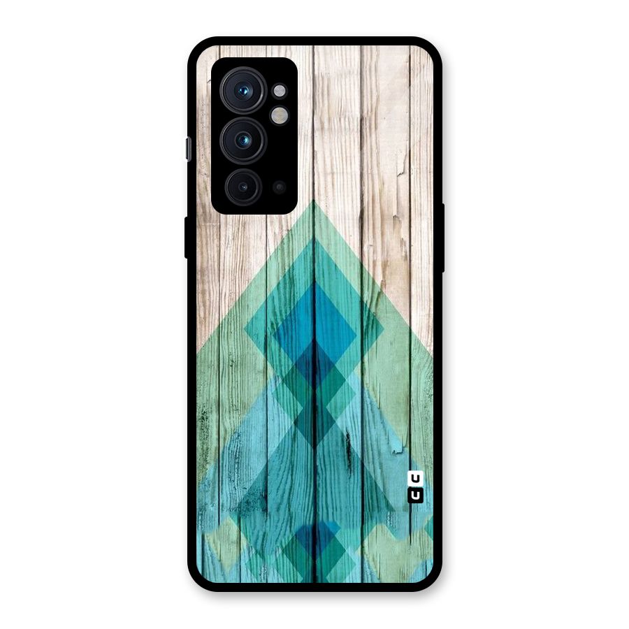 Abstract Green And Wood Glass Back Case for OnePlus 9RT 5G