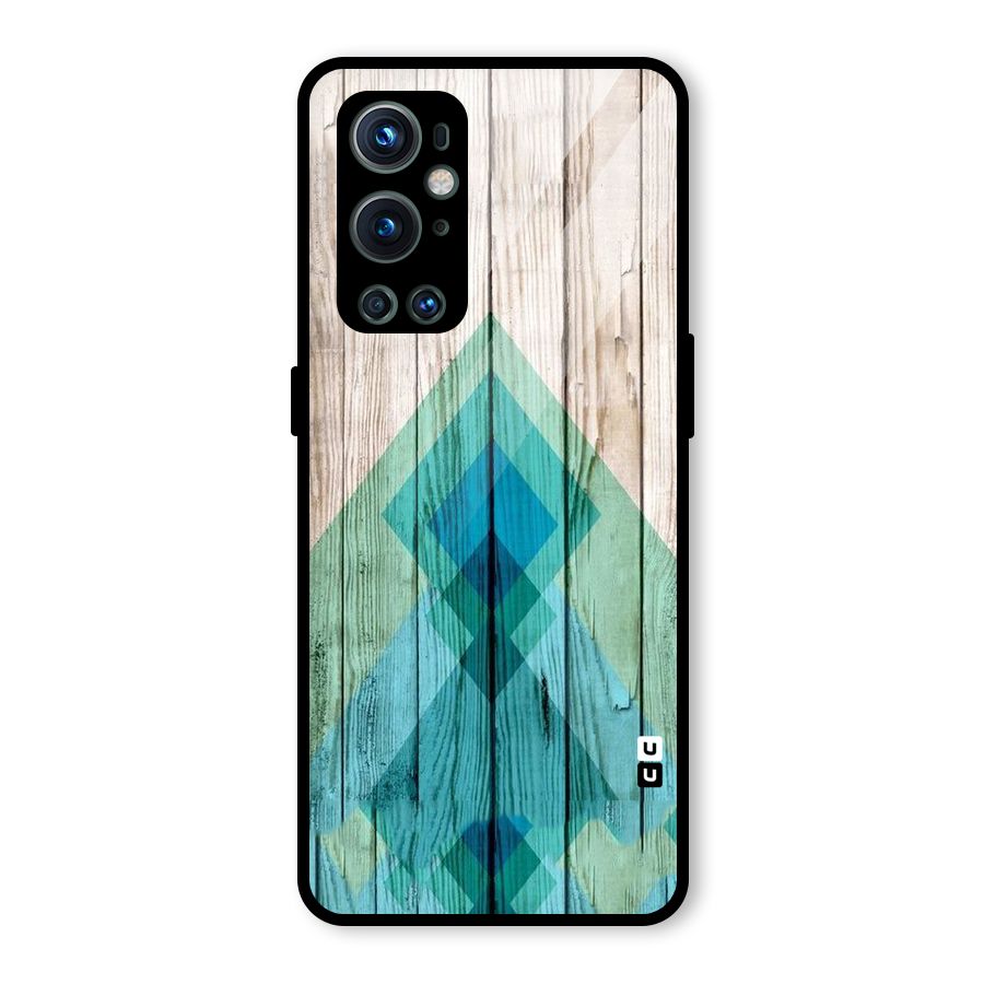 Abstract Green And Wood Glass Back Case for OnePlus 9 Pro