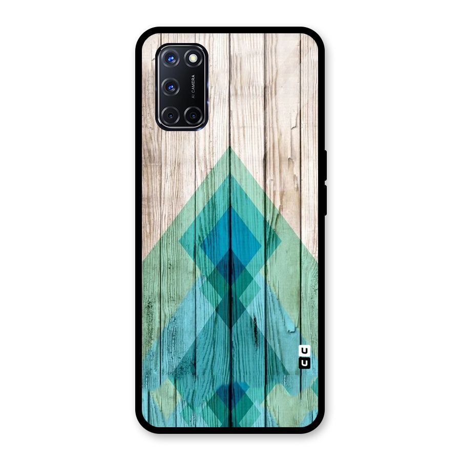 Abstract Green And Wood Glass Back Case for Oppo A52