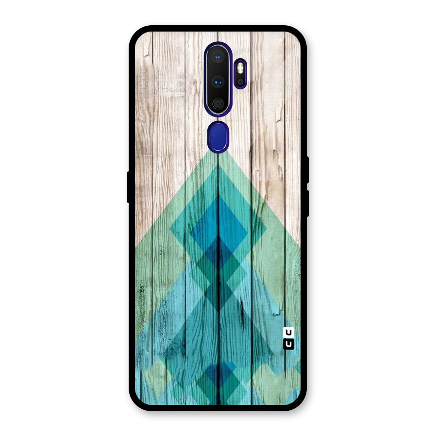 Abstract Green And Wood Glass Back Case for Oppo A9 (2020)