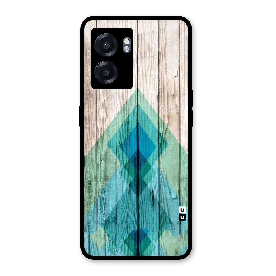 Abstract Green And Wood Glass Back Case for Oppo K10 (5G)
