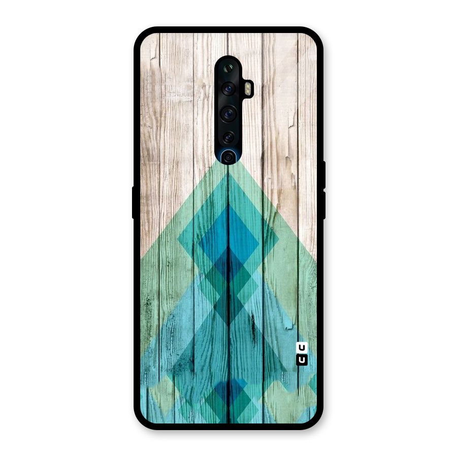 Abstract Green And Wood Glass Back Case for Oppo Reno2 Z