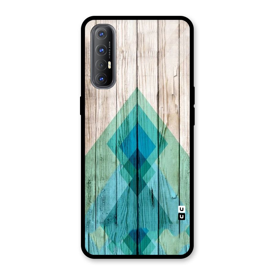 Abstract Green And Wood Glass Back Case for Oppo Reno3 Pro
