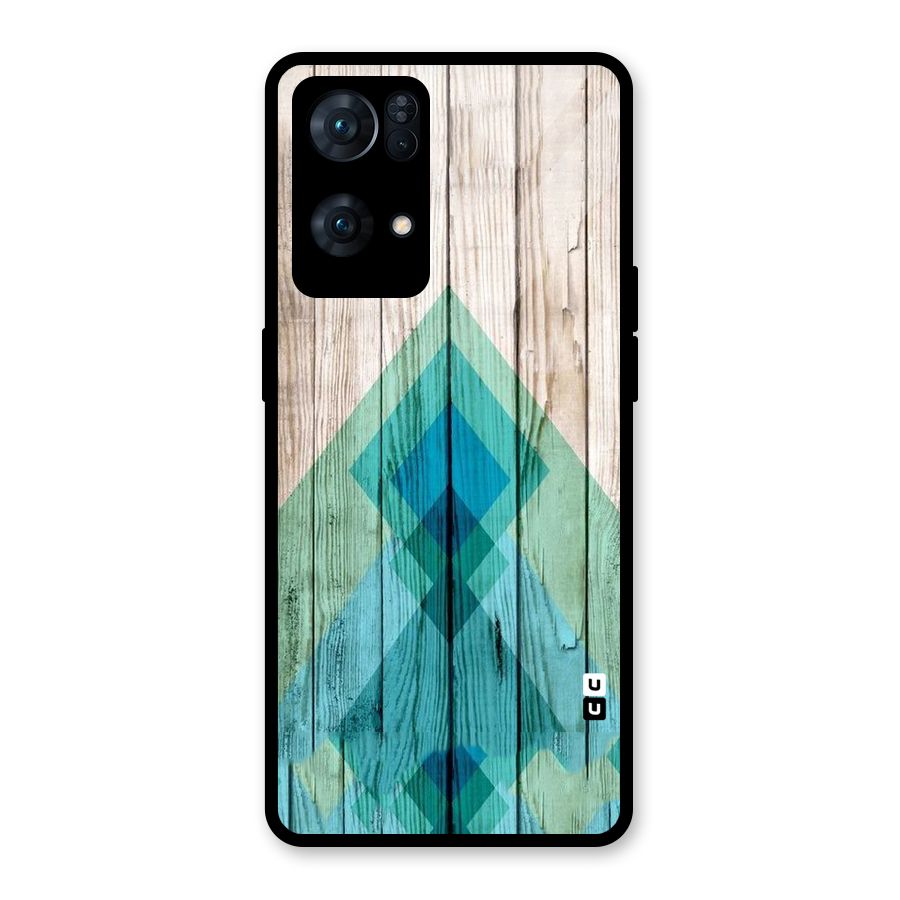 Abstract Green And Wood Glass Back Case for Oppo Reno7 Pro 5G
