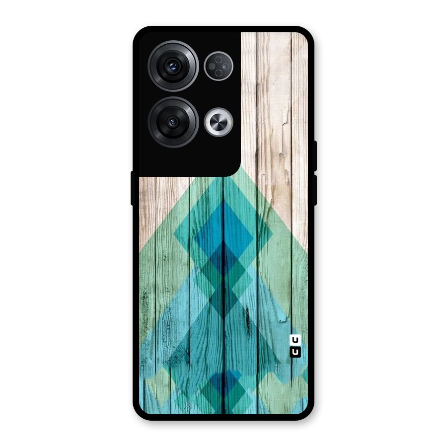 Abstract Green And Wood Glass Back Case for Oppo Reno8 Pro 5G