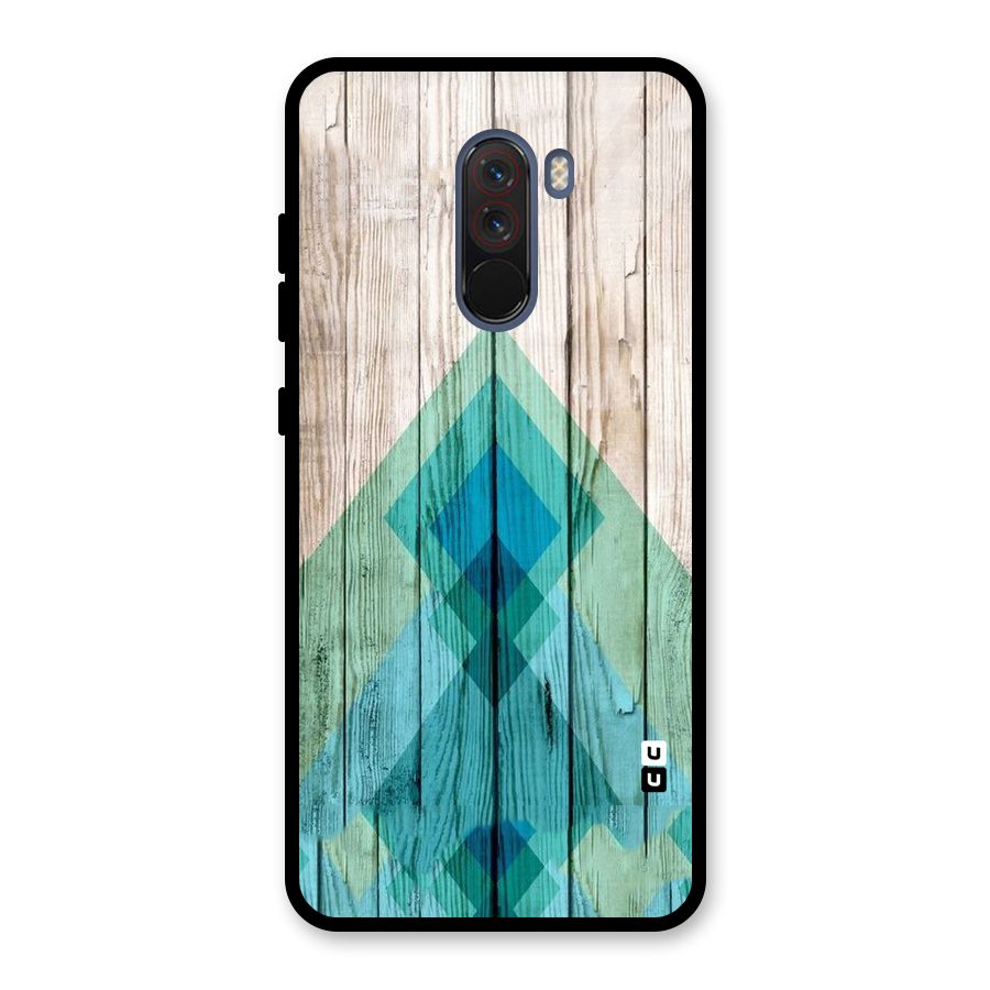 Abstract Green And Wood Glass Back Case for Poco F1