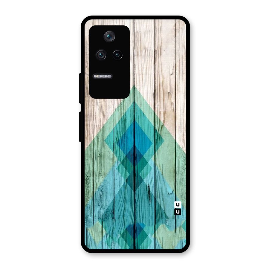 Abstract Green And Wood Glass Back Case for Poco F4 5G