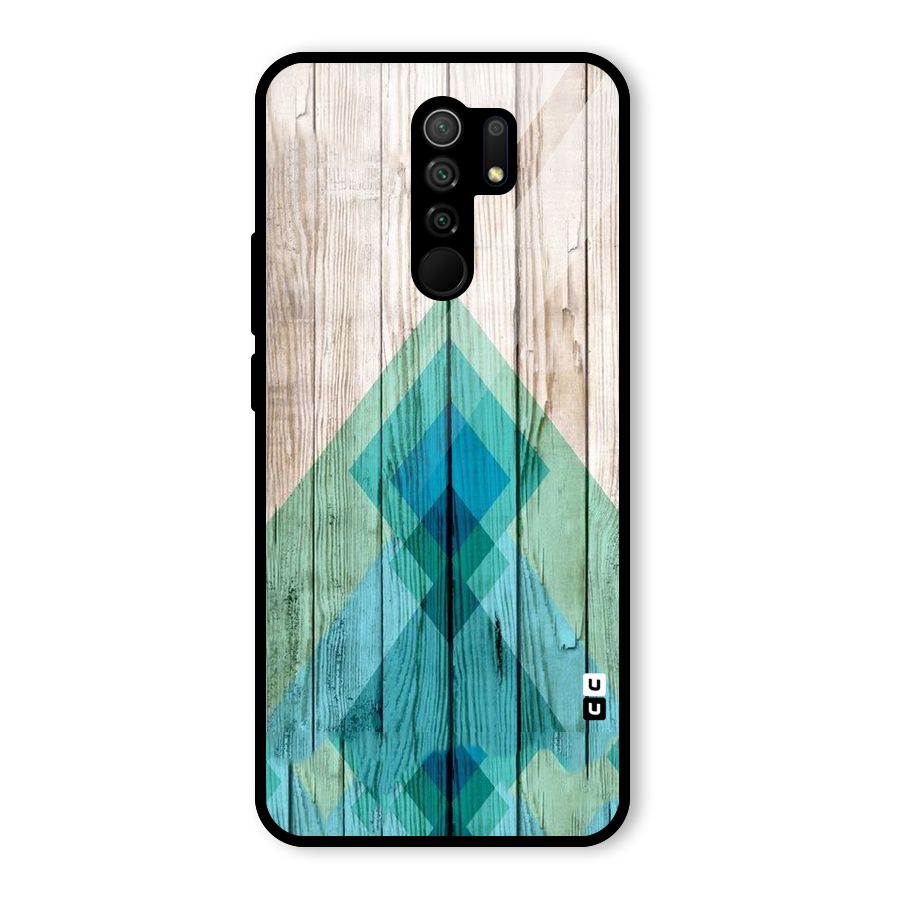 Abstract Green And Wood Glass Back Case for Poco M2