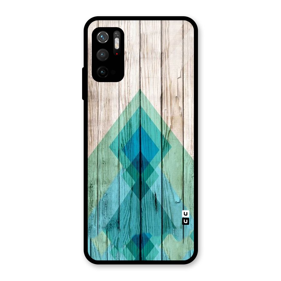 Abstract Green And Wood Glass Back Case for Poco M3 Pro 5G