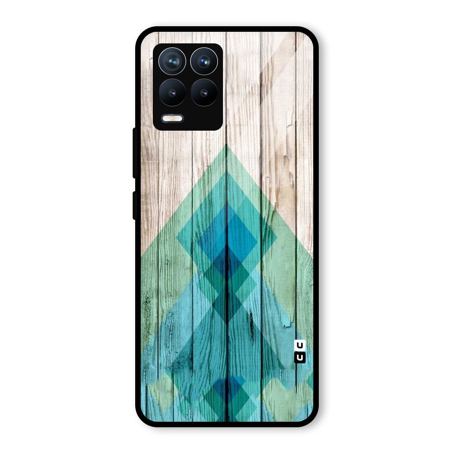 Abstract Green And Wood Glass Back Case for Realme 8 Pro