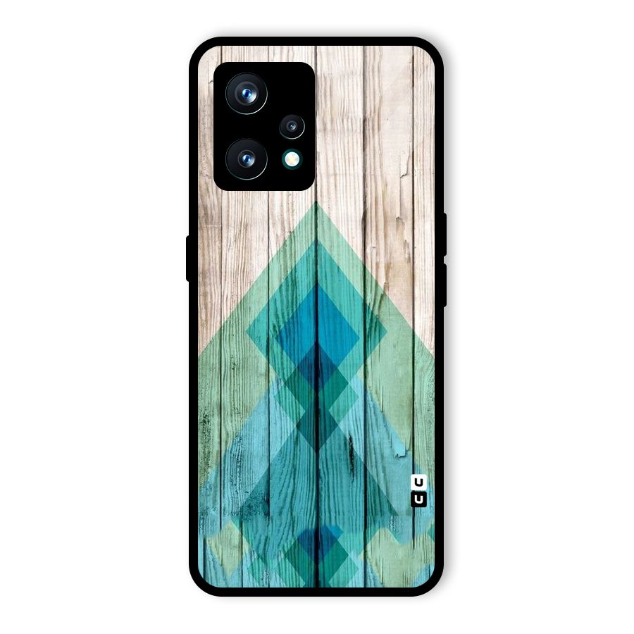 Abstract Green And Wood Glass Back Case for Realme 9 Pro Plus 5G