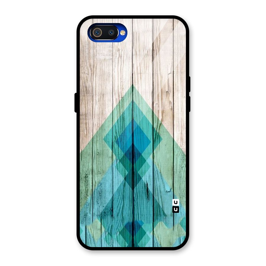 Abstract Green And Wood Glass Back Case for Realme C2