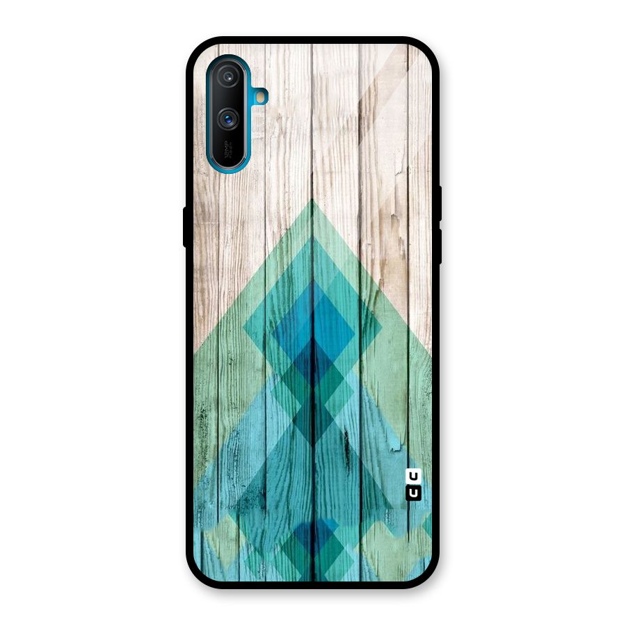 Abstract Green And Wood Glass Back Case for Realme C3