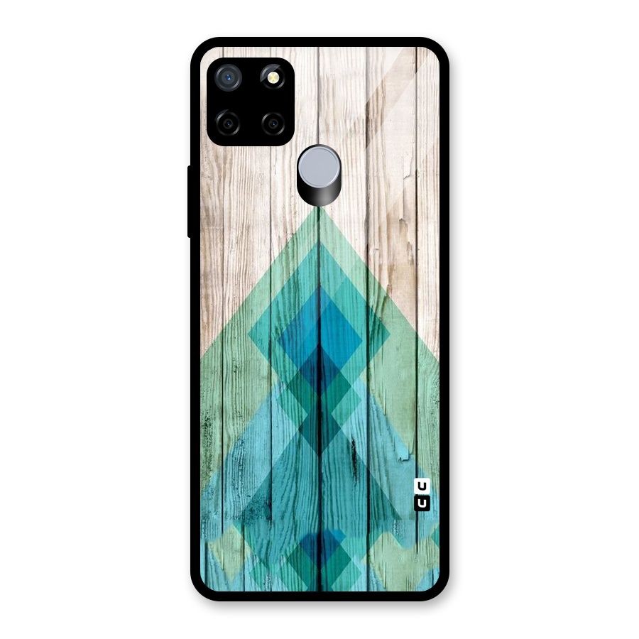 Abstract Green And Wood Glass Back Case for Realme Narzo 20