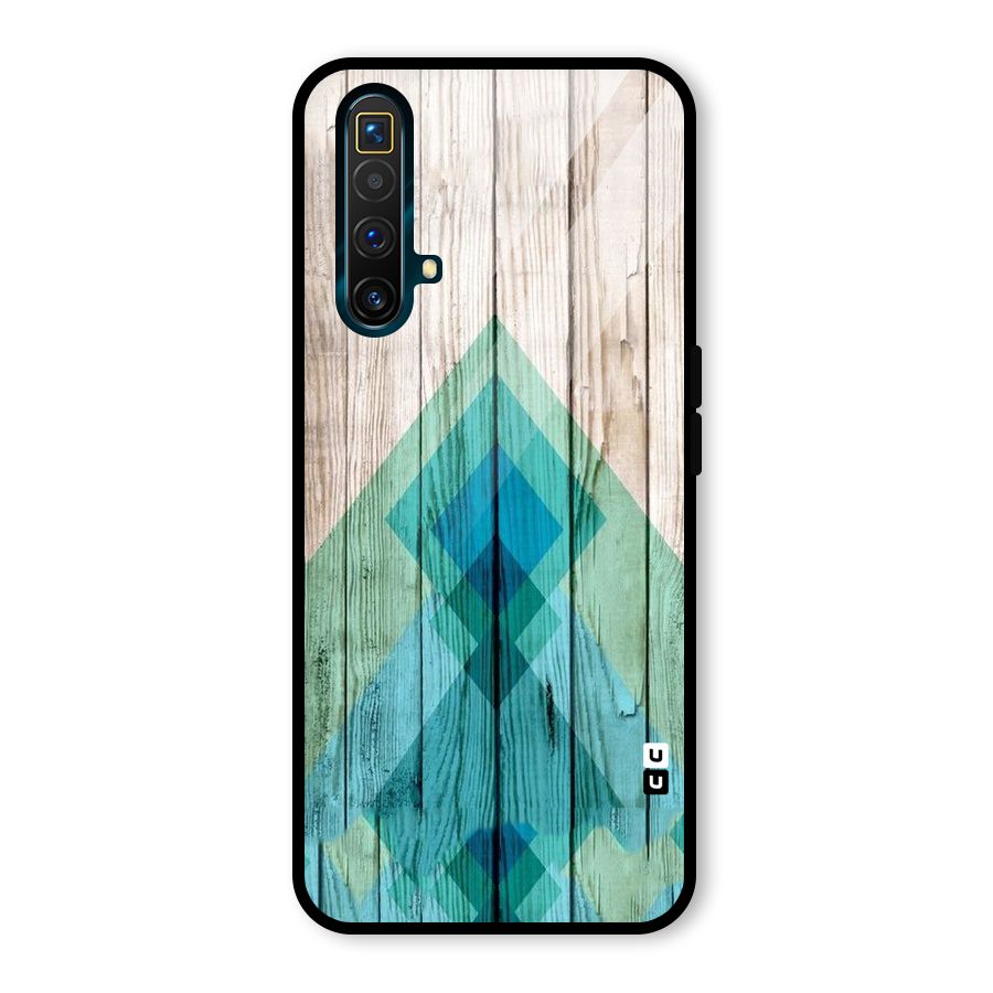 Abstract Green And Wood Glass Back Case for Realme X3