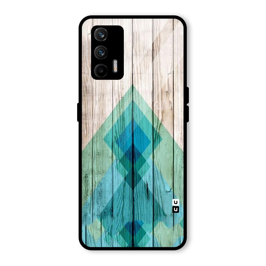 Abstract Green And Wood Glass Back Case for Realme X7 Max