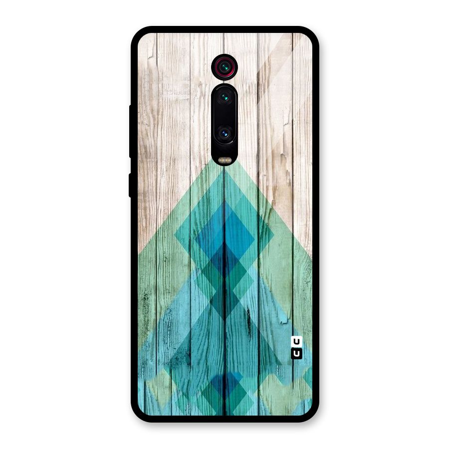 Abstract Green And Wood Glass Back Case for Redmi K20