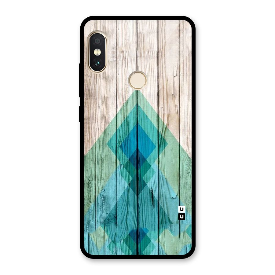 Abstract Green And Wood Glass Back Case for Redmi Note 5 Pro