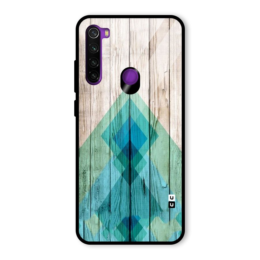 Abstract Green And Wood Glass Back Case for Redmi Note 8