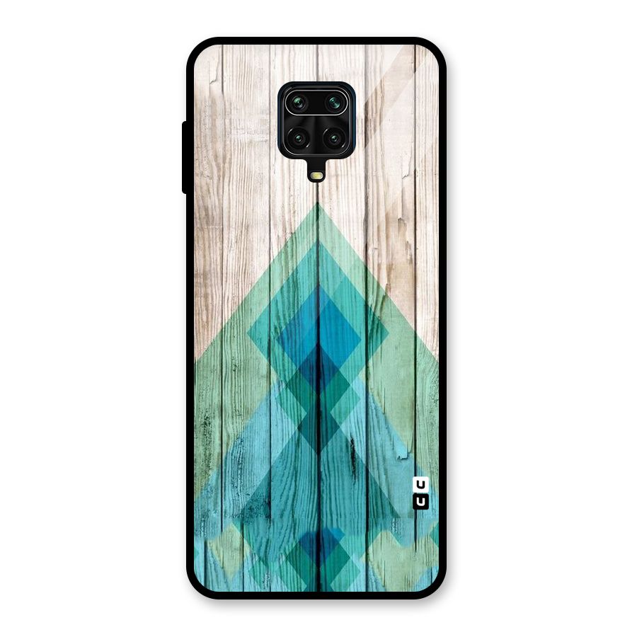 Abstract Green And Wood Glass Back Case for Redmi Note 9 Pro