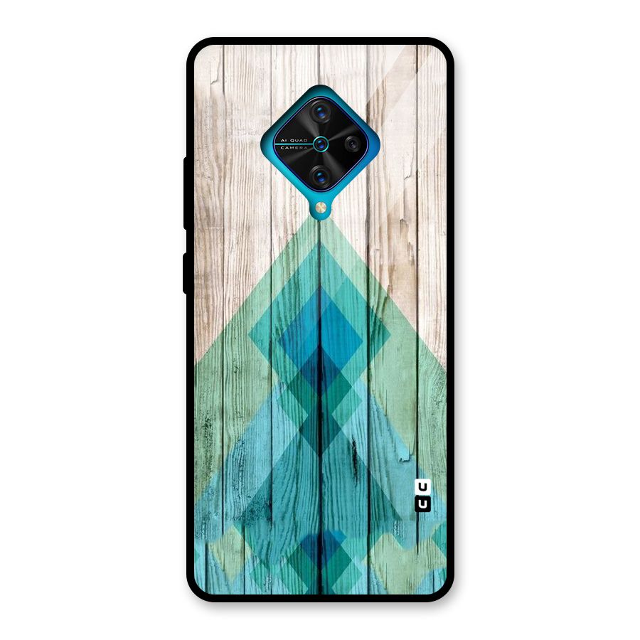Abstract Green And Wood Glass Back Case for Vivo S1 Pro