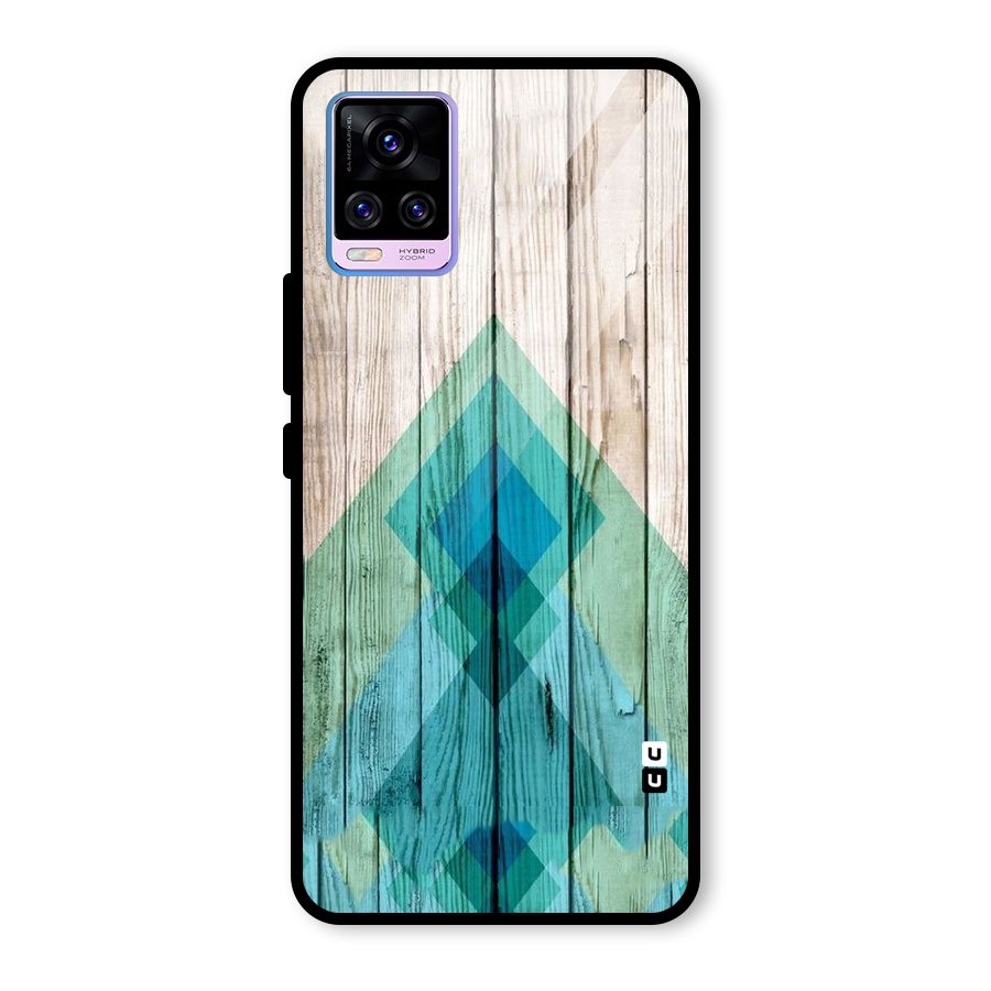 Abstract Green And Wood Glass Back Case for Vivo V20 Pro