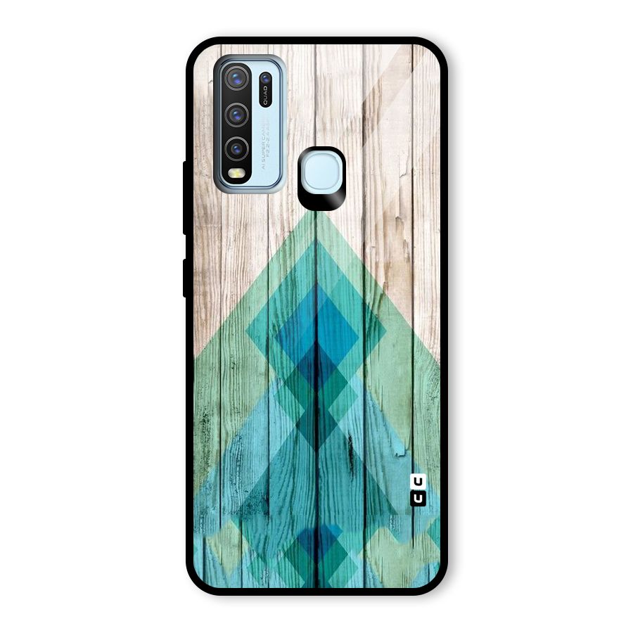 Abstract Green And Wood Glass Back Case for Vivo Y50