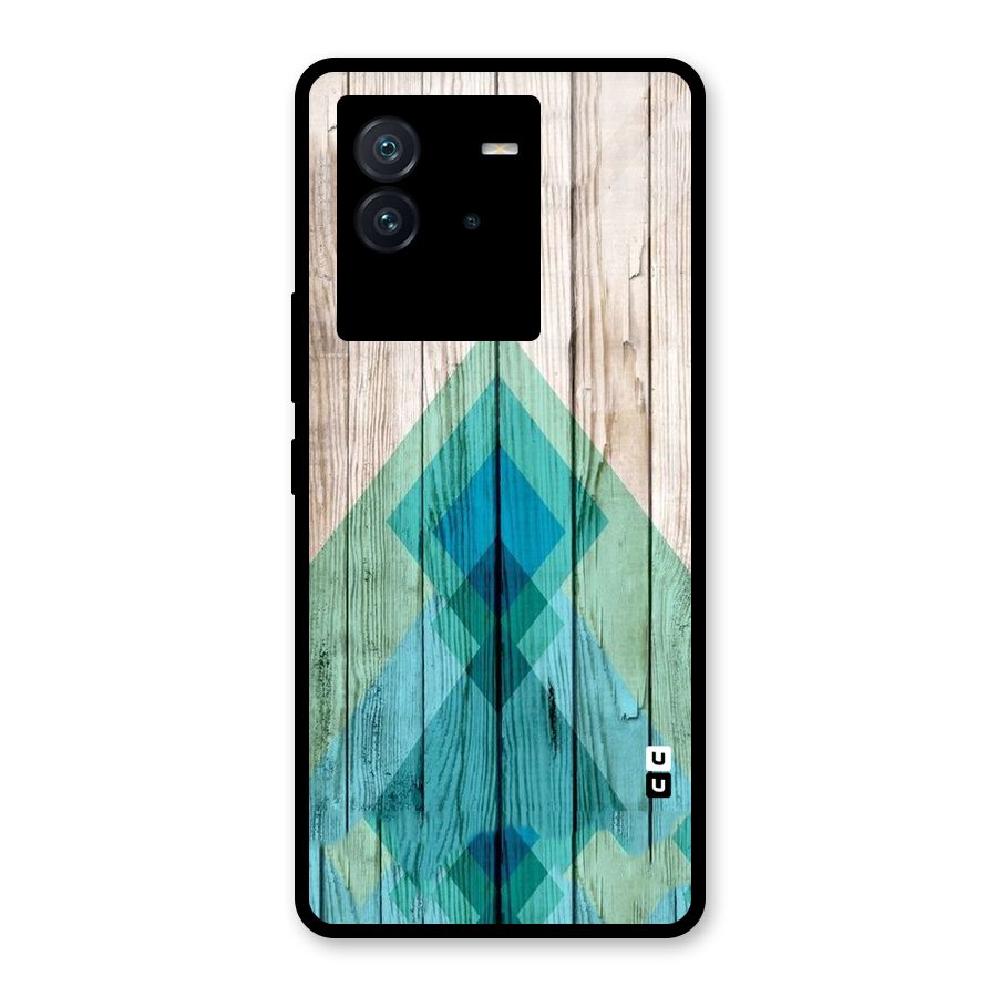 Abstract Green And Wood Glass Back Case for Vivo iQOO Neo 6 5G