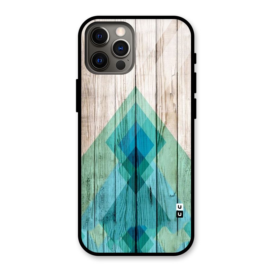 Abstract Green And Wood Glass Back Case for iPhone 12 Pro