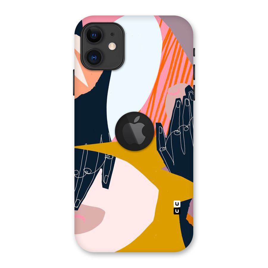 Abstract Hands Back Case for iPhone 11 Logo Cut