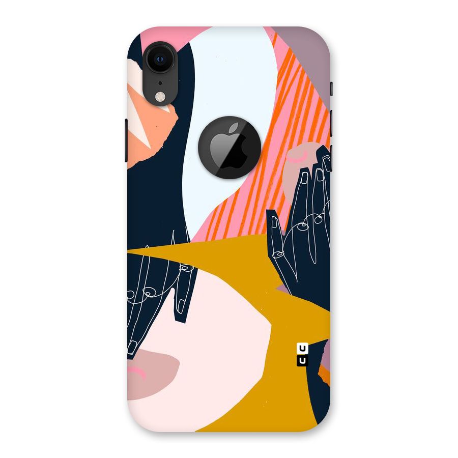 Abstract Hands Back Case for iPhone XR Logo Cut