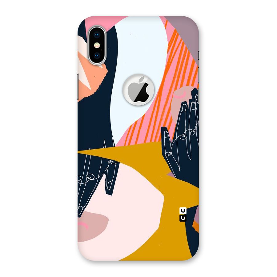 Abstract Hands Back Case for iPhone X Logo Cut