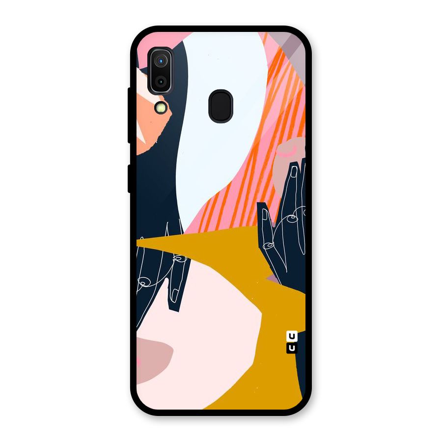 Abstract Hands Glass Back Case for Galaxy A30