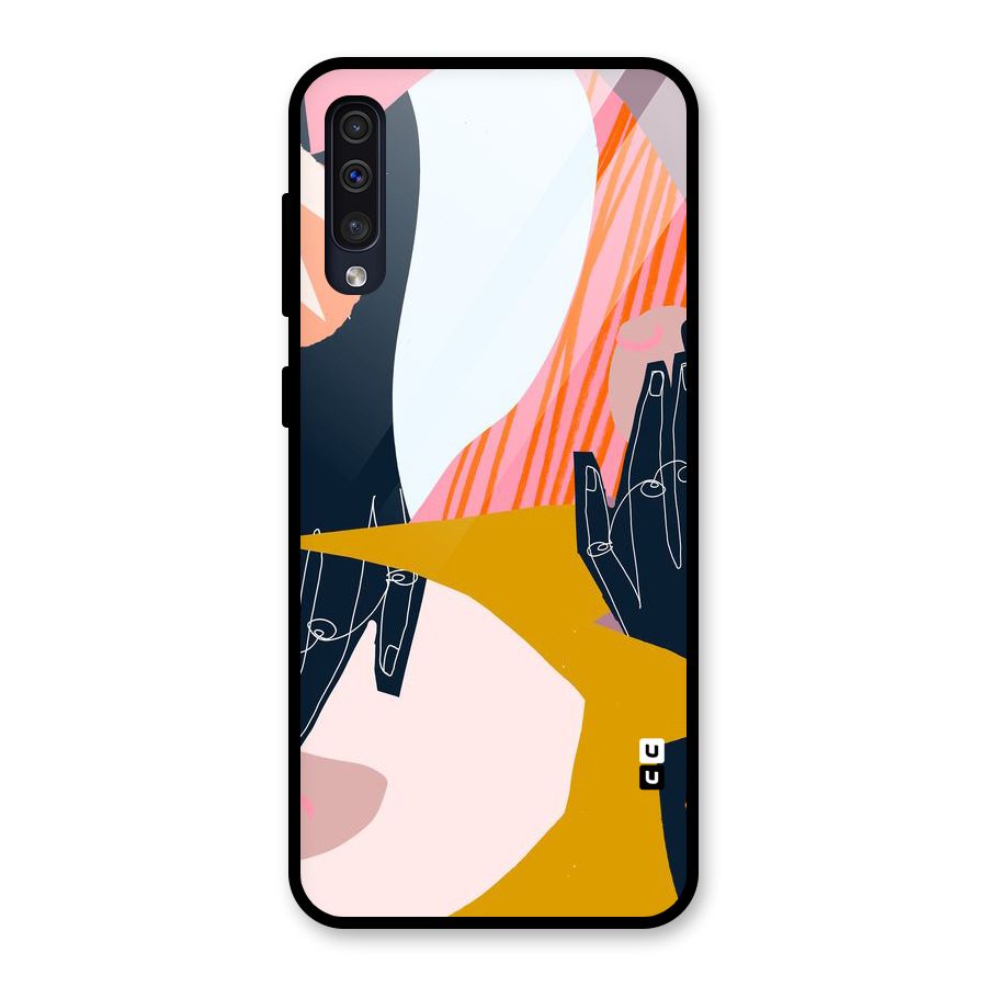 Abstract Hands Glass Back Case for Galaxy A50
