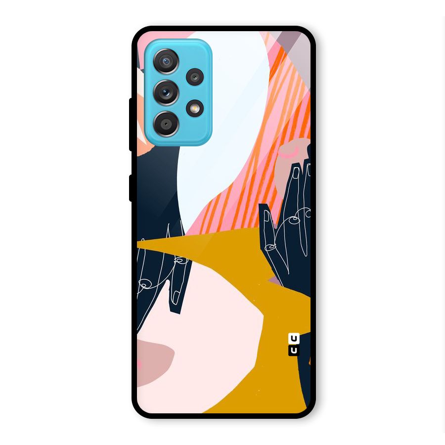 Abstract Hands Glass Back Case for Galaxy A52
