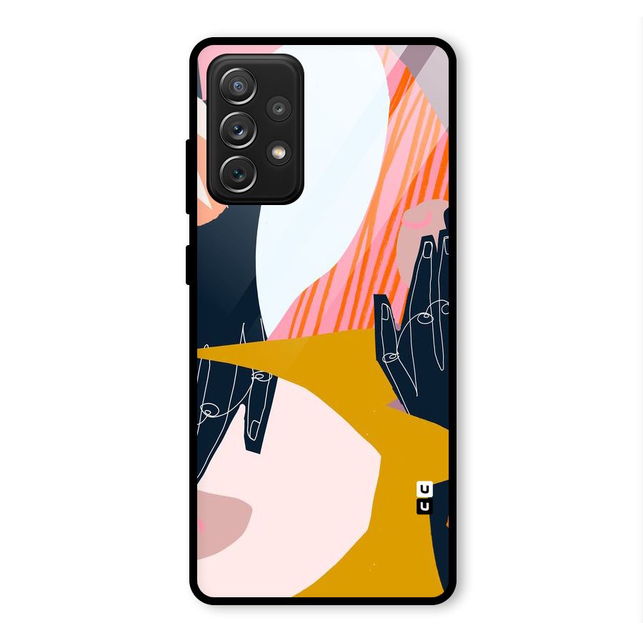 Abstract Hands Glass Back Case for Galaxy A72