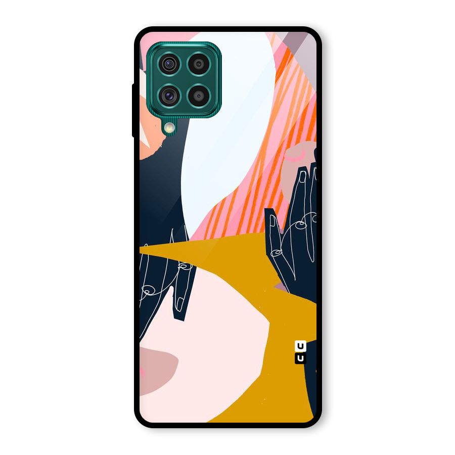 Abstract Hands Glass Back Case for Galaxy F62