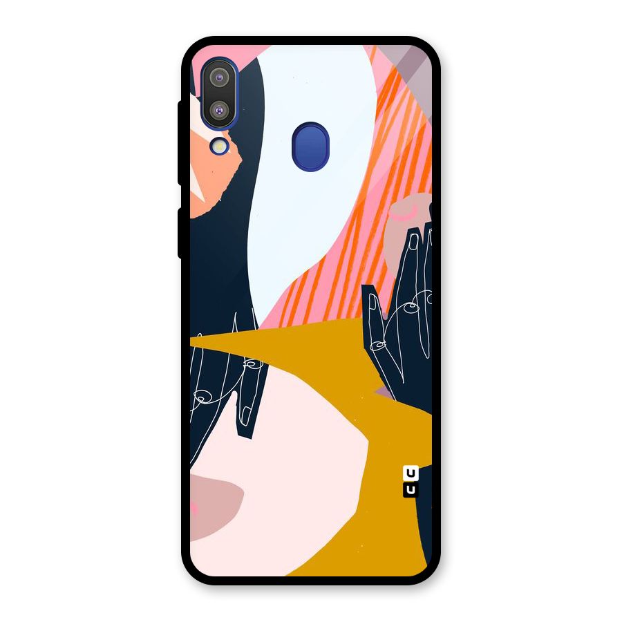 Abstract Hands Glass Back Case for Galaxy M20