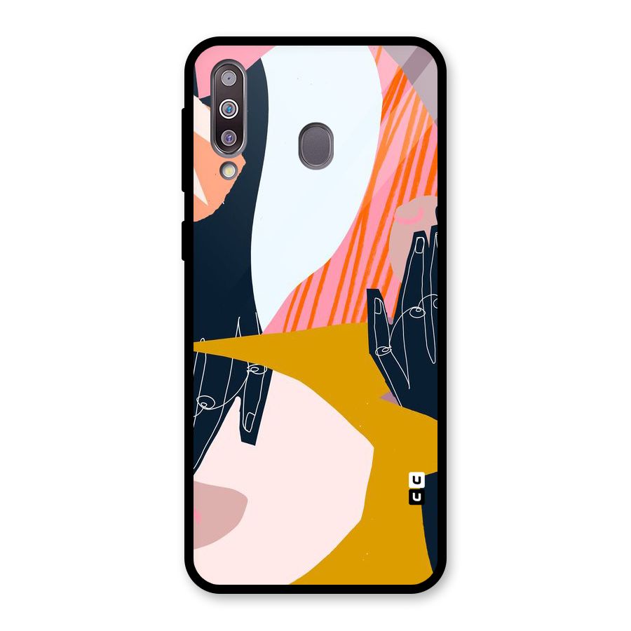 Abstract Hands Glass Back Case for Galaxy M30