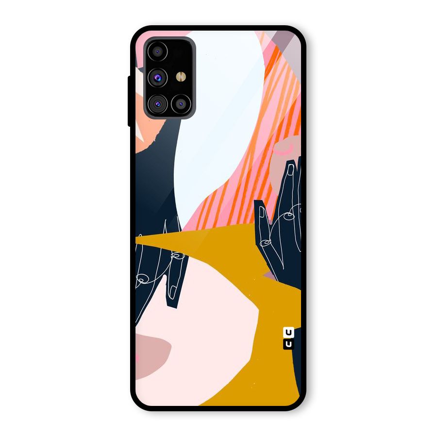 Abstract Hands Glass Back Case for Galaxy M31s