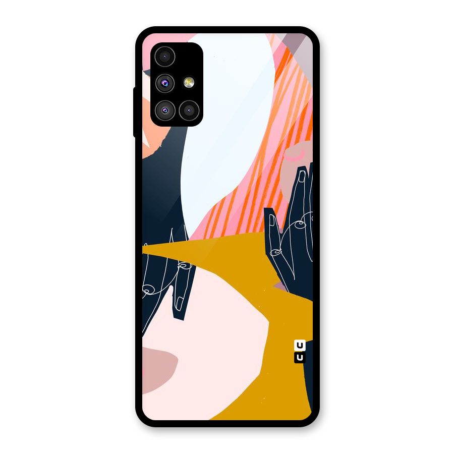 Abstract Hands Glass Back Case for Galaxy M51
