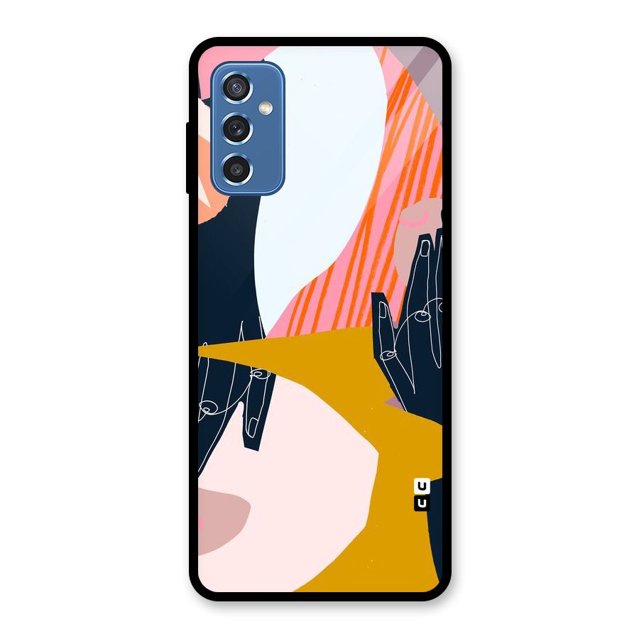 Abstract Hands Glass Back Case for Galaxy M52 5G