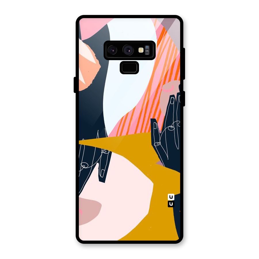 Abstract Hands Glass Back Case for Galaxy Note 9
